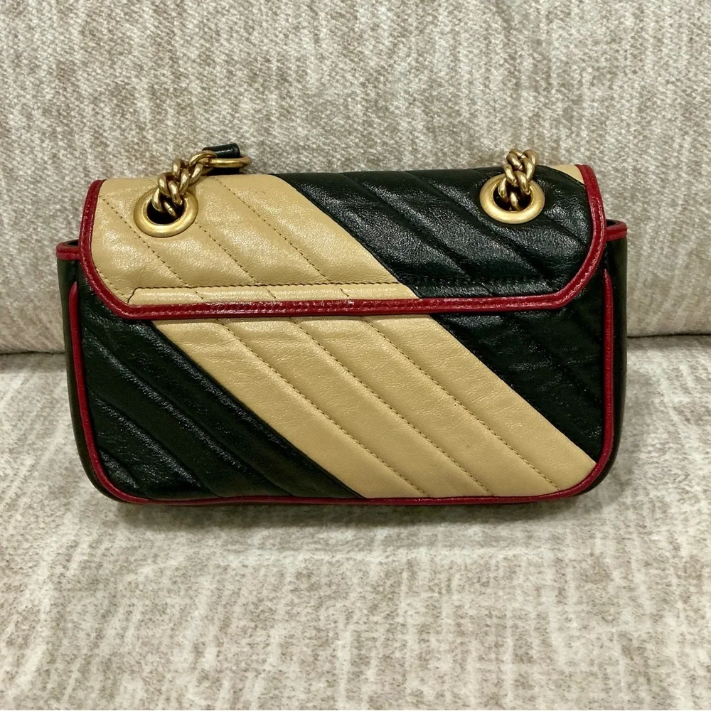 ✨💎RARE💎✨GUCCI Marmont Multicolor Leather Flap Chain Bag w/Dusty and Gift! - Picture 13 of 14